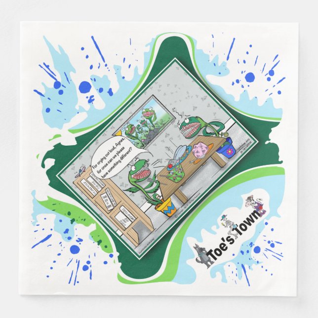 Abendessen bei den Fliegenfallen | Geburtstagsdinn Serviette (Vorderseite)