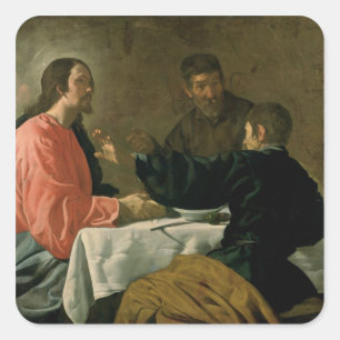 Abendessen bei Emmaus, 1620 Quadratischer Aufkleber
