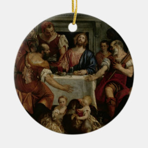 Abendessen bei Emmaus (Öl auf Leinwand) Keramik Ornament