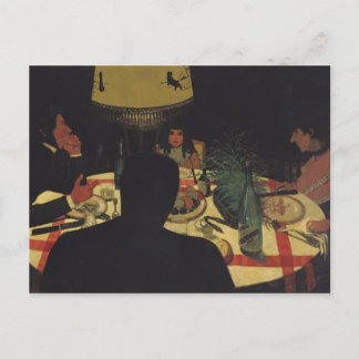 Abendessen bei Lamplight, 1899 Postkarte