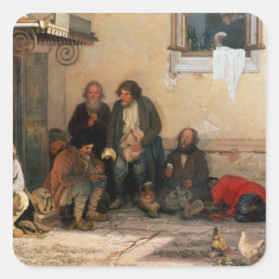 Abendessen beim Zemstvo, 1872 Quadratischer Aufkleber