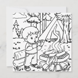 Abendessen | Camping-Farbseite des Kindes