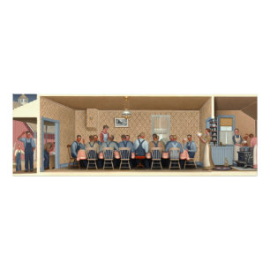 Abendessen für Schwellen von Grant Wood Fotodruck
