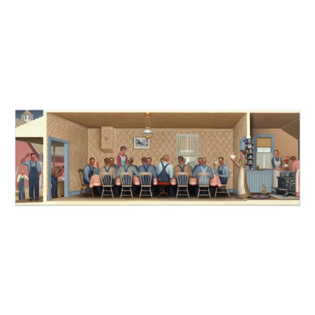 Abendessen für Schwellen von Grant Wood Fotodruck (Vorne)
