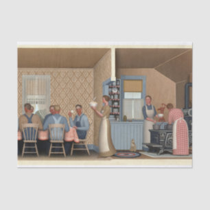 Abendessen für Schwellen von Grant Wood Seidenpapier