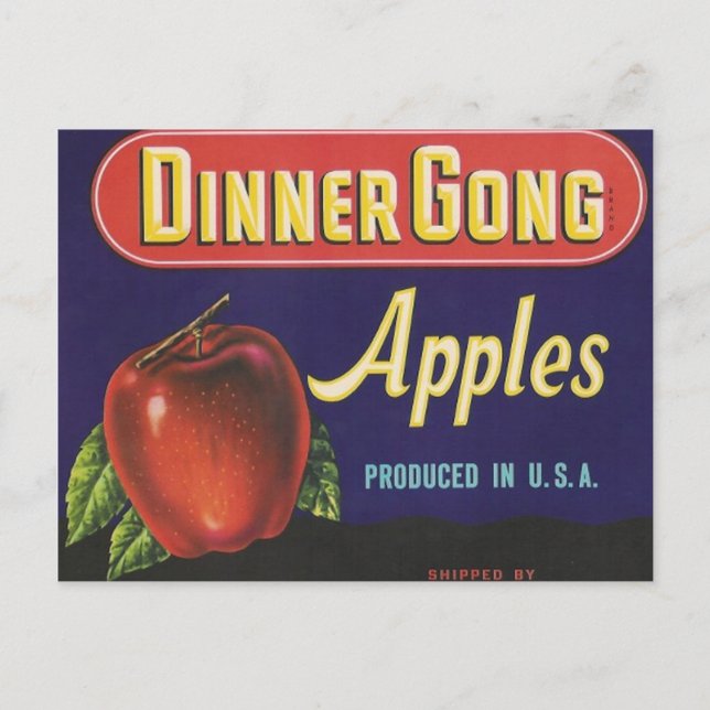Abendessen Gong Äpfel Postkarte (Vorderseite)