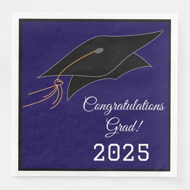 Abendessen Größe Graduation Cap Napkins Serviette (Vorderseite)