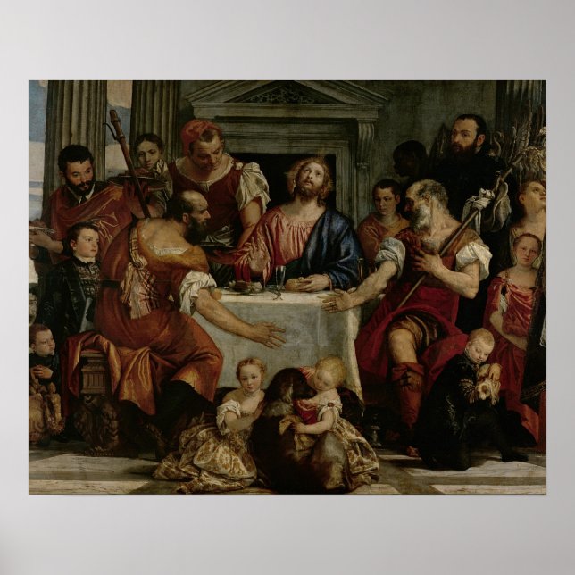 Abendessen im Emmaus (Öl auf Leinwand) Poster (Vorne)