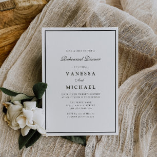 Abendessen in Schwarz-Weiß-Probe Einladung