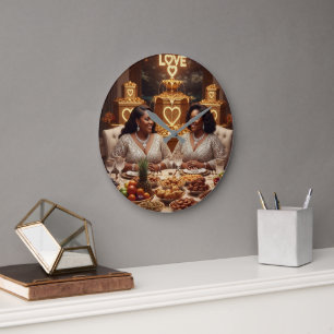 Abendessen L Große Wanduhr