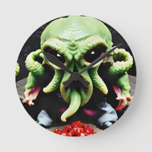 Abendessen mit Cthulhu Runde Wanduhr