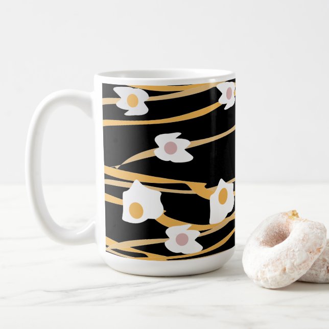Abendessen mit Eiern und Nudeln Kaffeetasse (Mit Donut)