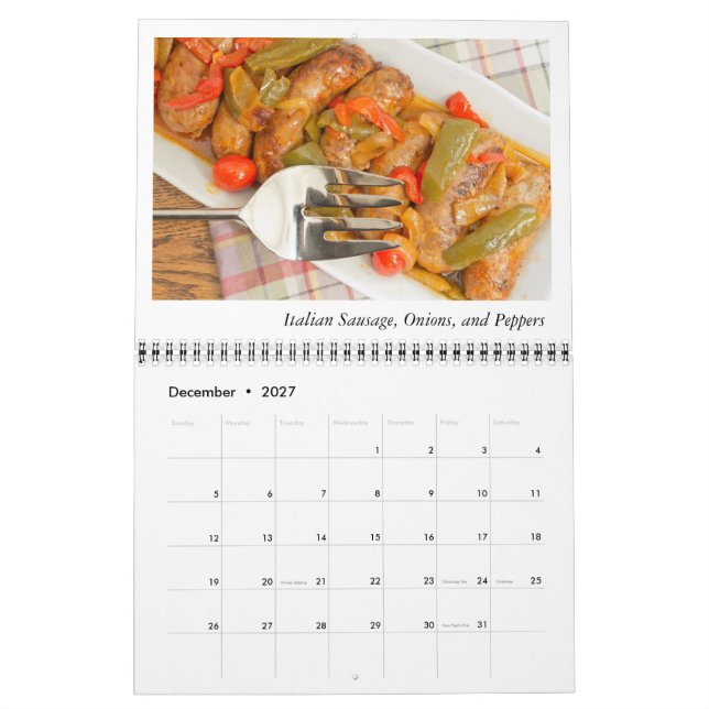 Abendessen-Nahrungsmittelkalender Kalender (Dez 2027)