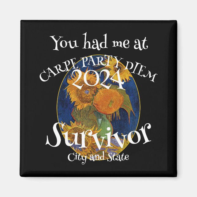 Abendessen Party Feiertag 2024 Cocktail Weinkeller Magnet (Vorne)