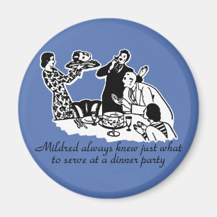 Abendessen Party Kopf auf Platter Magnet