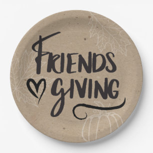 Abendessen-Party Kraftpapiers Friendsgiving Pappteller
