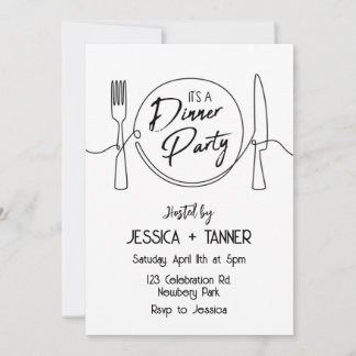 Abendessen, Party, Minimalistisches Party, Abendes Einladung
