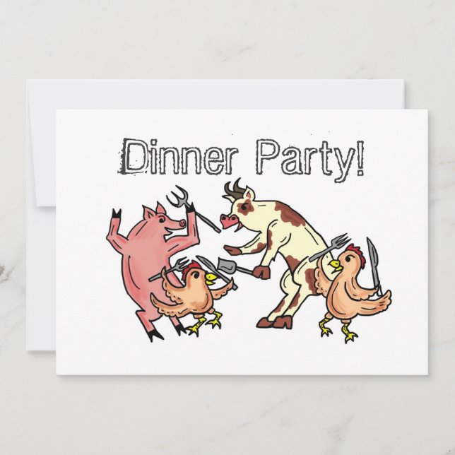 Abendessen Party Spaß Einladung (Vorderseite)