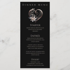 Abendessen und Bar Menu Modernes Rosa Herz mit Blu Menükarte