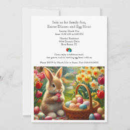 Abendessen und Ei-Jagd Familie Ostern Einladung