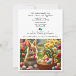 Abendessen und Ei-Jagd Familie Ostern Einladung