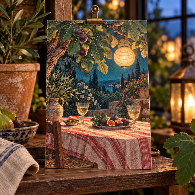 Abendessen unter dem Feigenbaum Kunstprint Poster (4 x 6 inch unframed semi-gloss print. Flat printed artwork. Styled scene; props not included.)