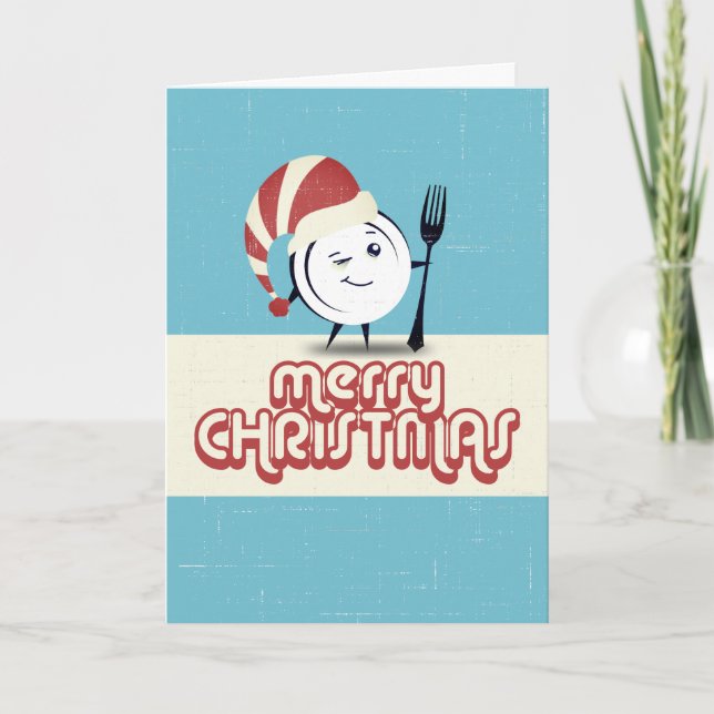 Abendessen Weihnachts Koch Restaurant Catering Feiertagskarte (Vorderseite)