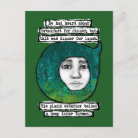 Abendessen zum Mittagessen Postkarte