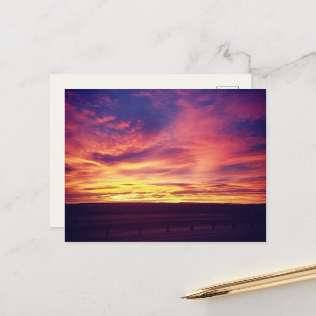 Abendglühen Postkarte (Vorderseite/Rückseite Beispiel)