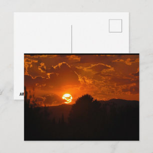 Abendlandschaft bei Sonnenuntergang Postkarte