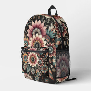 Abendliche Boho-Blüten Bedruckter Rucksack