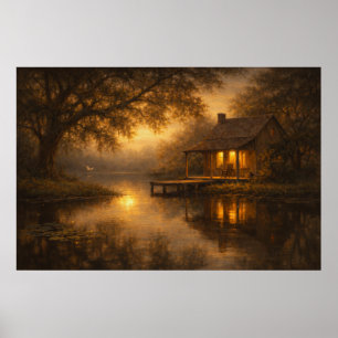 Abendliche Ruhe Seecabin-Kunst Poster