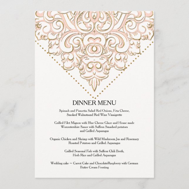 Abendmenü Formale Elegante Lounge Scroll Swirl Menükarte (Vorderseite)
