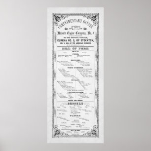 ABENDMENÜ FÜR FEUERWEHRLEUTE 1856 POSTER