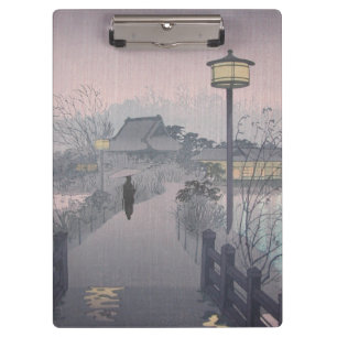 Abendregen auf dem Weg nach Shinobazu in Japan Klemmbrett