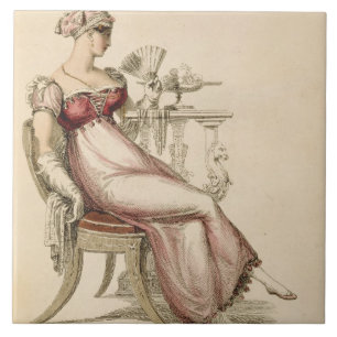 Abendskleid oder Ballkleid, Modeplatte von Ack Fliese