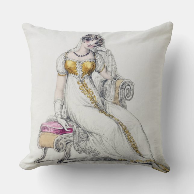 Abendskleid oder Hochzeitskleid, Modeplatte von Kissen (Vorderseite)