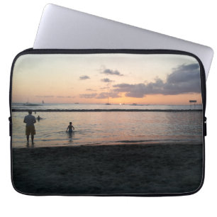 Abendsonne Tropischer Strand Waikiki Oahu Hawaii Laptopschutzhülle
