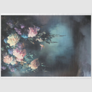 Abendspaziergang, Kolibri und ätherische Blüten Seidenpapier