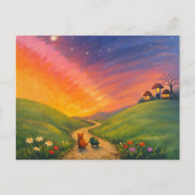 Abendspaziergang Postkarte (Vorderseite)