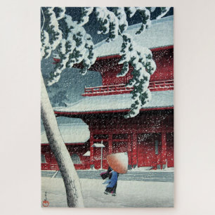 Abendsschnee am Edo-Fluss Hasui Kawase