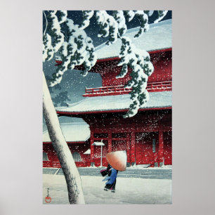 Abendsschnee am Edo-Fluss Hasui Kawase Circa 1925 Poster