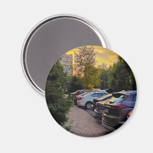 Abendstraßenlaternen-Rundmagnet – Anpassbar Magnet