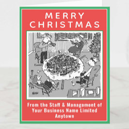 Abendtisch bricht unter der Weihnachtskarte ab Feiertagskarte