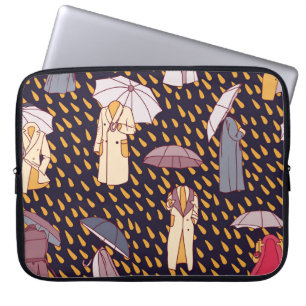 Abenteuer am Regentag: Unsichtbare Regenschirme Laptopschutzhülle