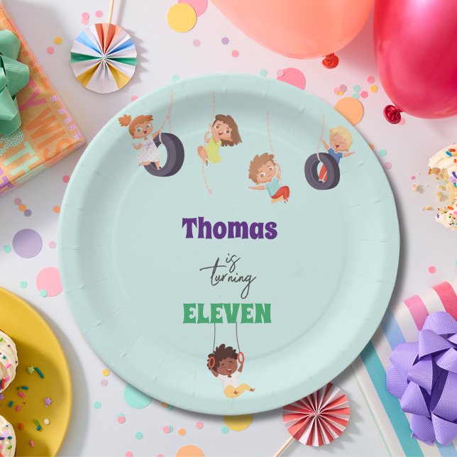 Abenteuer auf dem Seilpark Kindergeburtstag Pappteller (Von Creator hochgeladen)