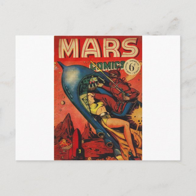 Abenteuer auf Mars Postkarte (Vorderseite)