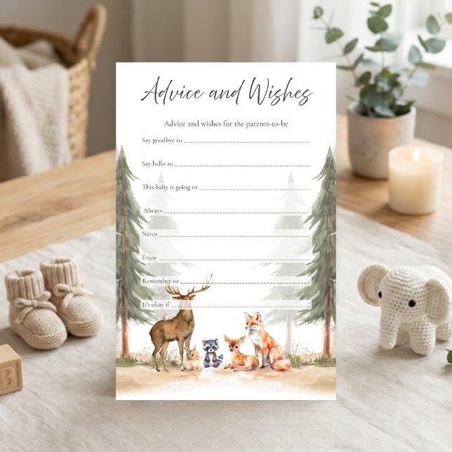 Abenteuer Beginn Wald Dusche Rat & Wunsch Spiel (Let the Adventure Begin Woodland Animals Baby Shower Advice and Wishes Game)
