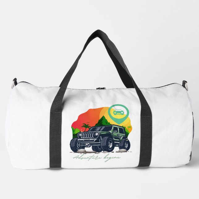 Abenteuer beginnen, im Freien Duffle Bag (Vorderseite)