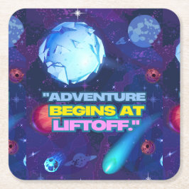Abenteuer beginnt in Lifoff Rechteckiger Pappuntersetzer